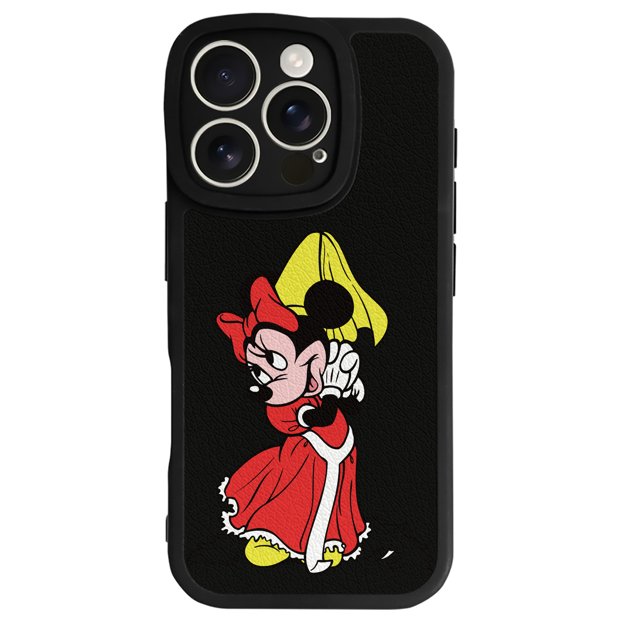 （画像用） ミッキーマウス Mickey Mouse 【iPhone 16シリーズ対応】シリコンスマホケース（レザー調） 材質：シリコン